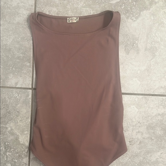 Free People Tops - Free People Pink Sleeveless Fitted Bodysuit